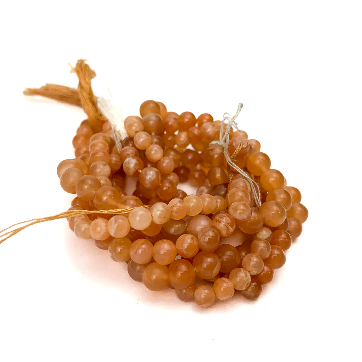 Peach Moonstone 4-6mm Smooth Rounds - Image 3
