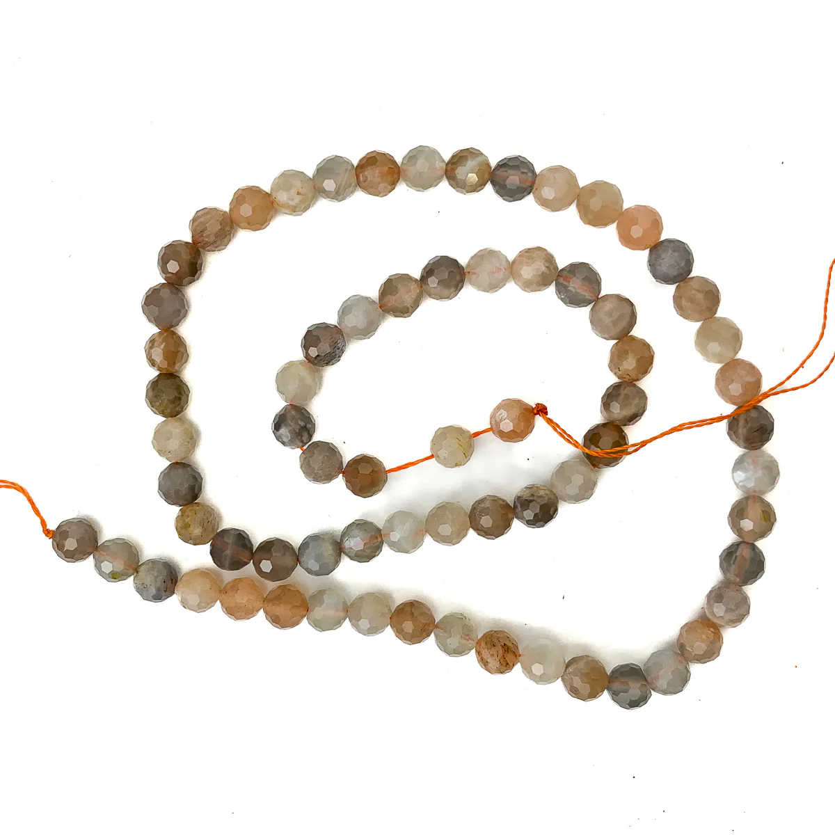 Peach Moonstone 6mm Faceted Rounds - Image 2