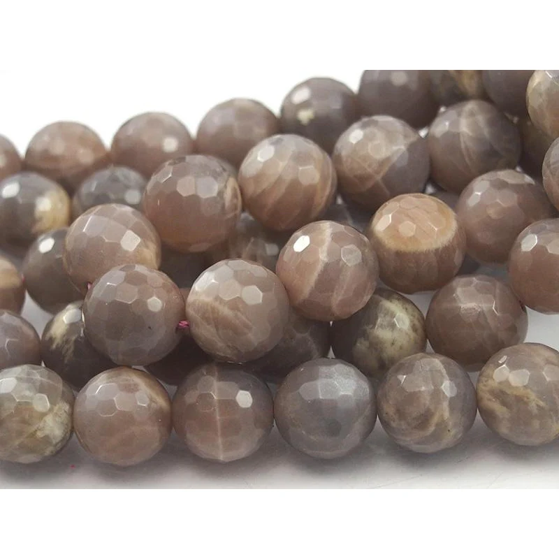 Peach Moonstone Faceted Rounds 12mm Strand - Image 4