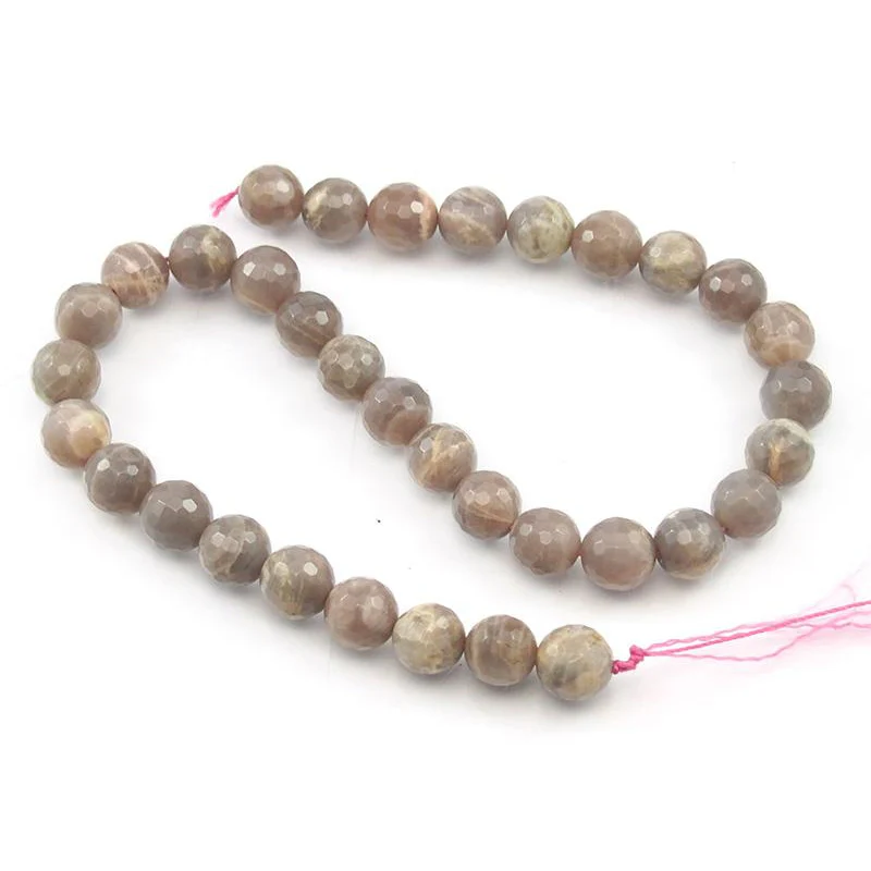 Peach Moonstone Faceted Rounds 12mm Strand - Image 5