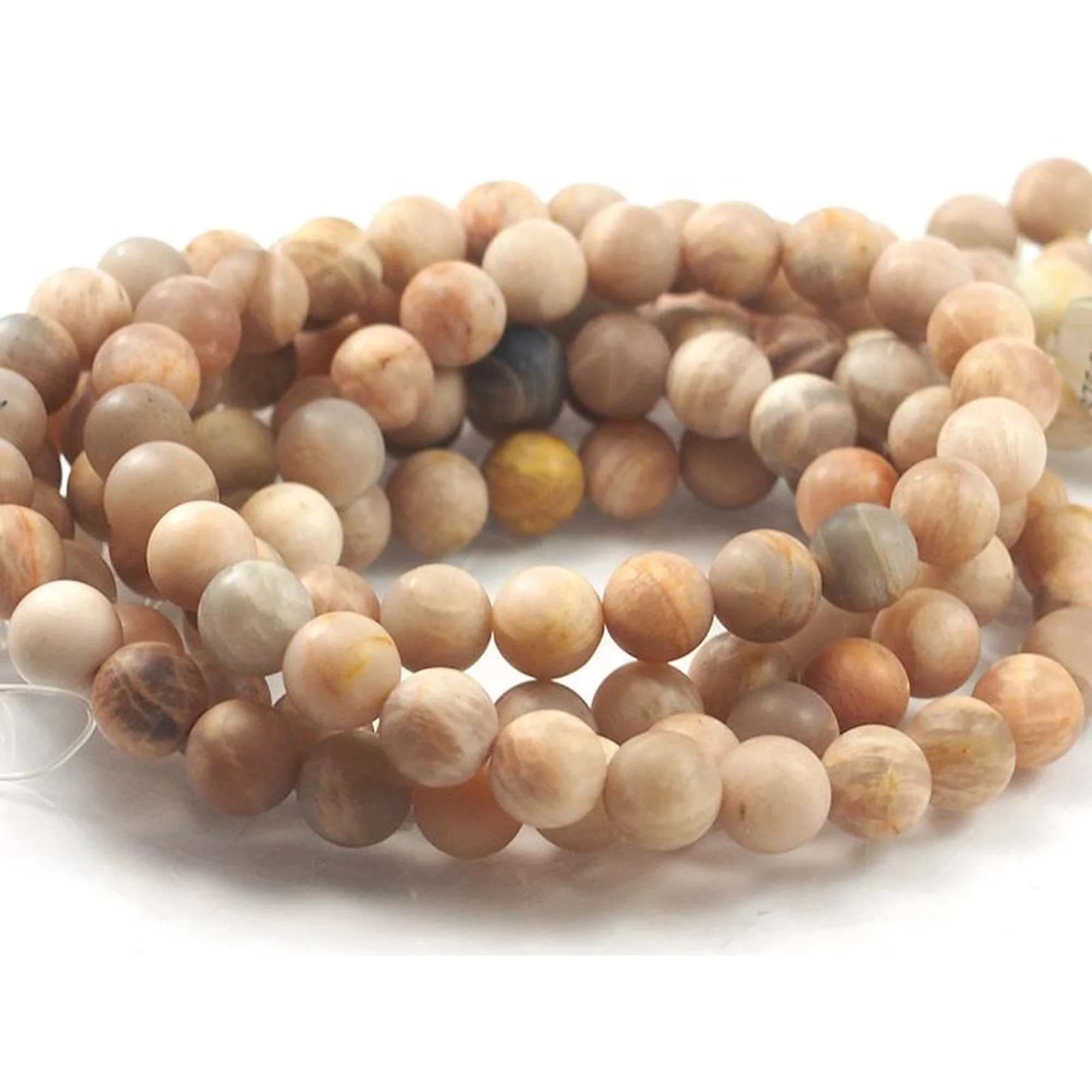 Peach Moonstone Matte Round 10mm Strand - Image 3