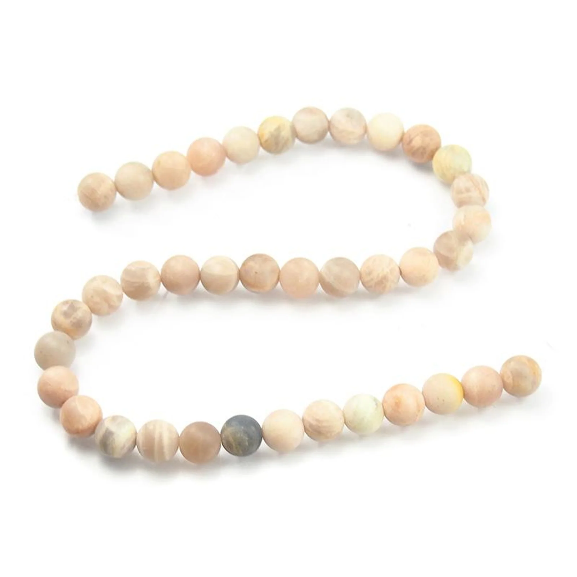 Peach Moonstone Matte Round 10mm Strand - Image 4