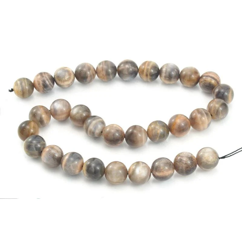 Peach Moonstone Smooth Rounds 13mm Strand - Image 2