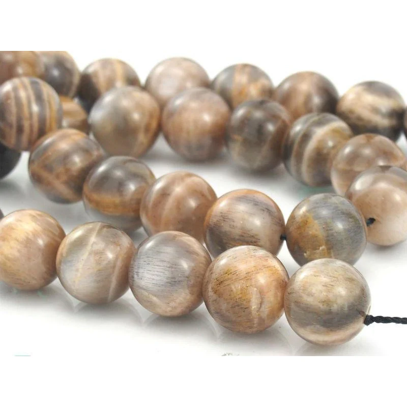 Peach Moonstone Smooth Rounds 13mm Strand - Image 3