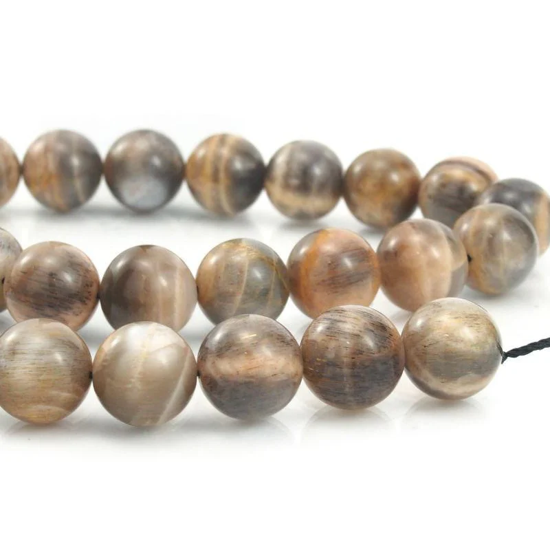 Peach Moonstone Smooth Rounds 13mm Strand - Image 4