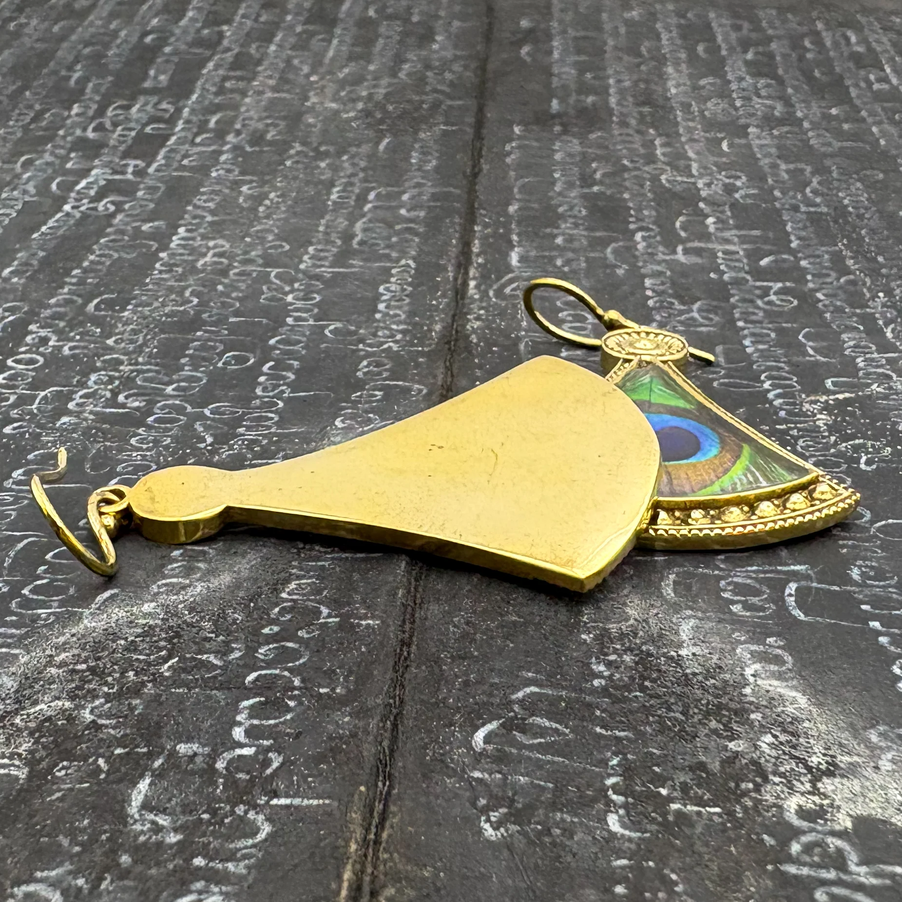 Peacock Fan Shaped Brass Earrings - Image 8