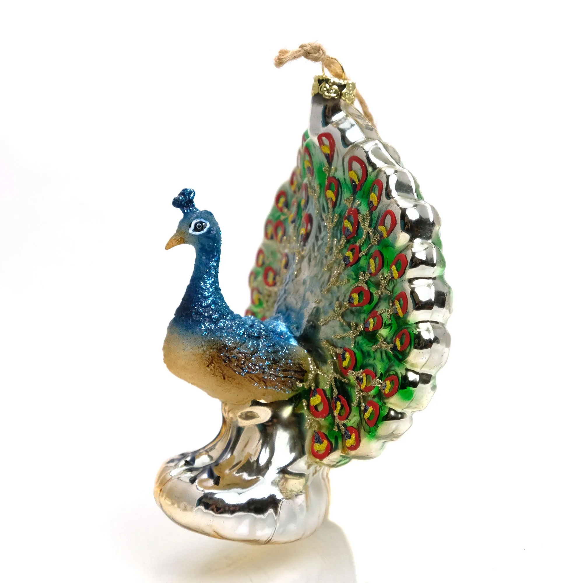Peacock Glass Ornament - Image 2