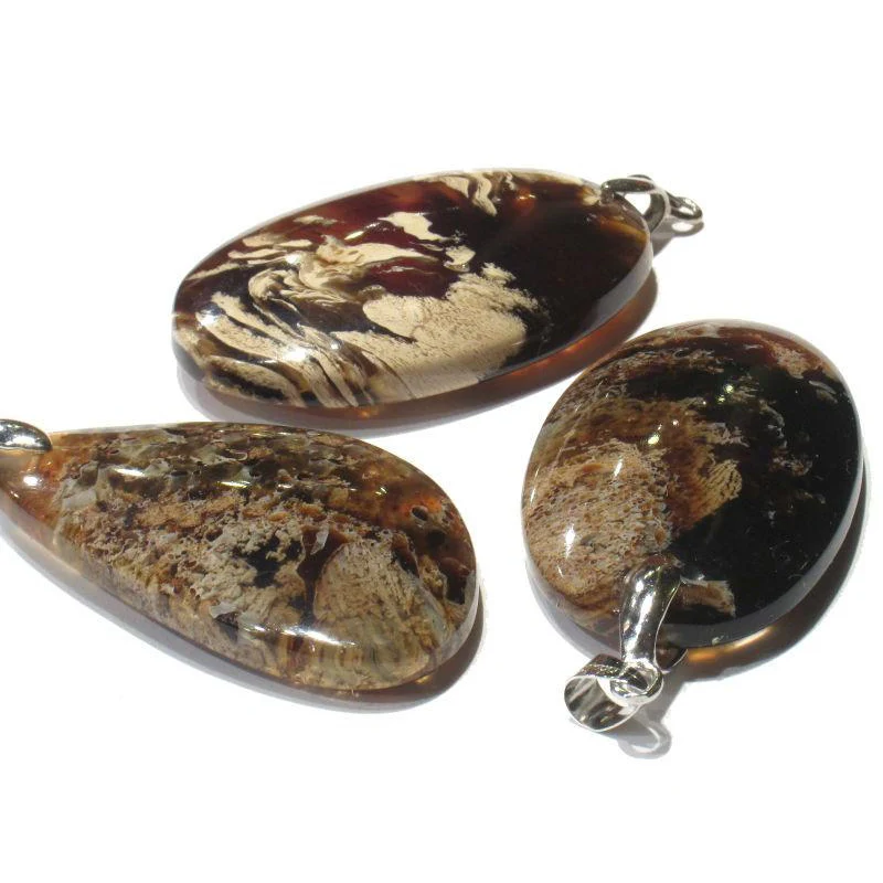 Sumatra Amber Pendant with Bale, Medium - Image 2