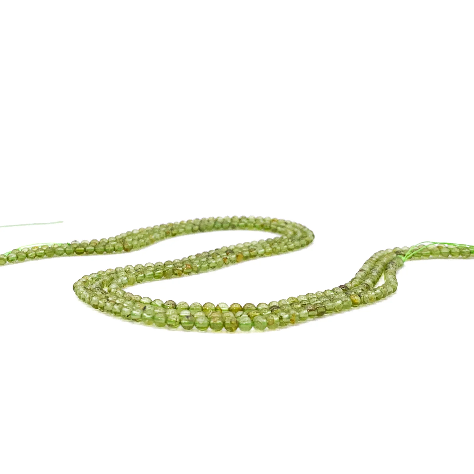 Peridot 3.5mm Smooth Rounds Bead Strand - Image 3