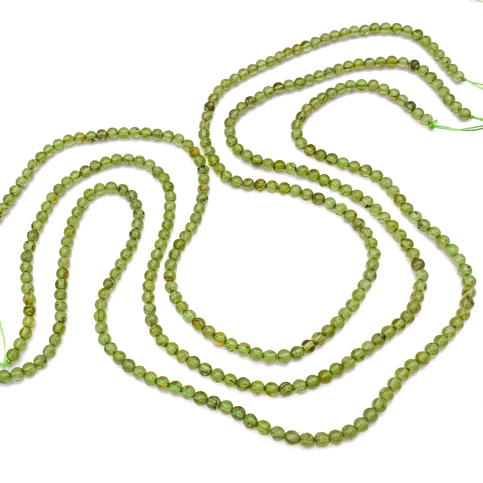 Peridot 3.5mm Smooth Rounds Bead Strand - Image 4