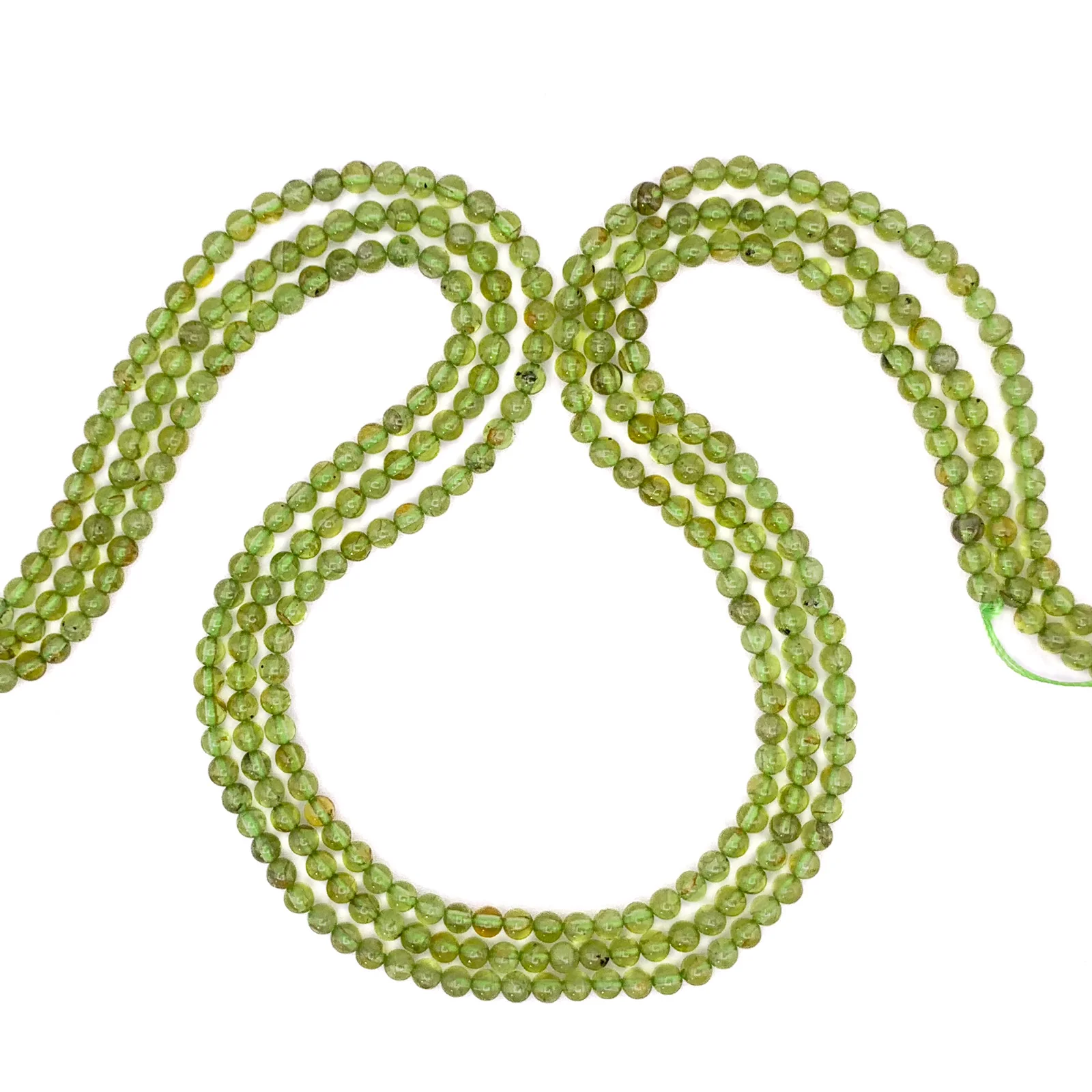 Peridot 3.5mm Smooth Rounds Bead Strand - Image 5