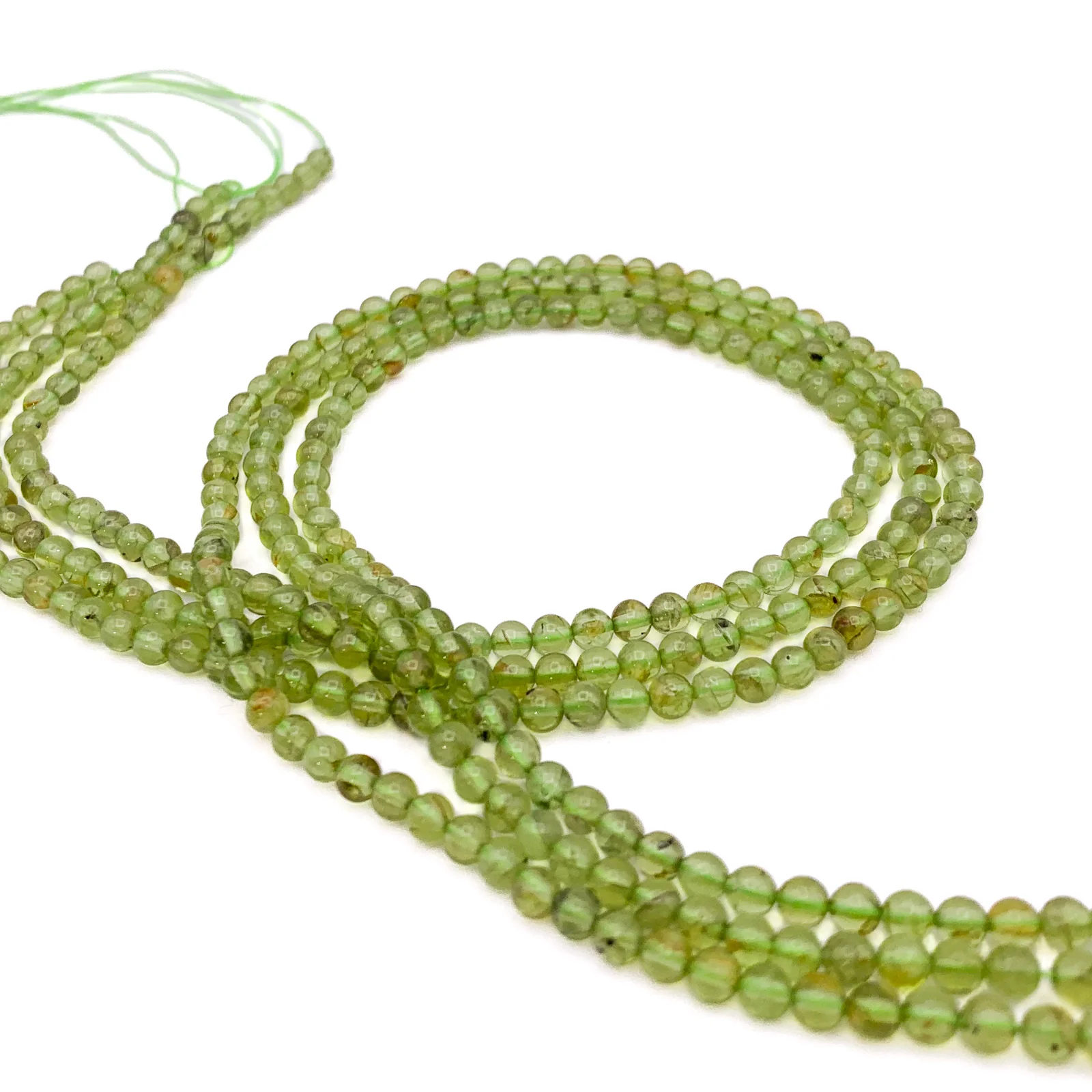 Peridot 3.5mm Smooth Rounds Bead Strand - Image 6