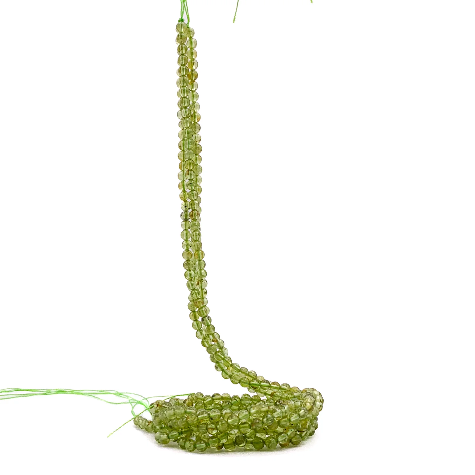 Peridot 3.5mm Smooth Rounds Bead Strand - Image 7