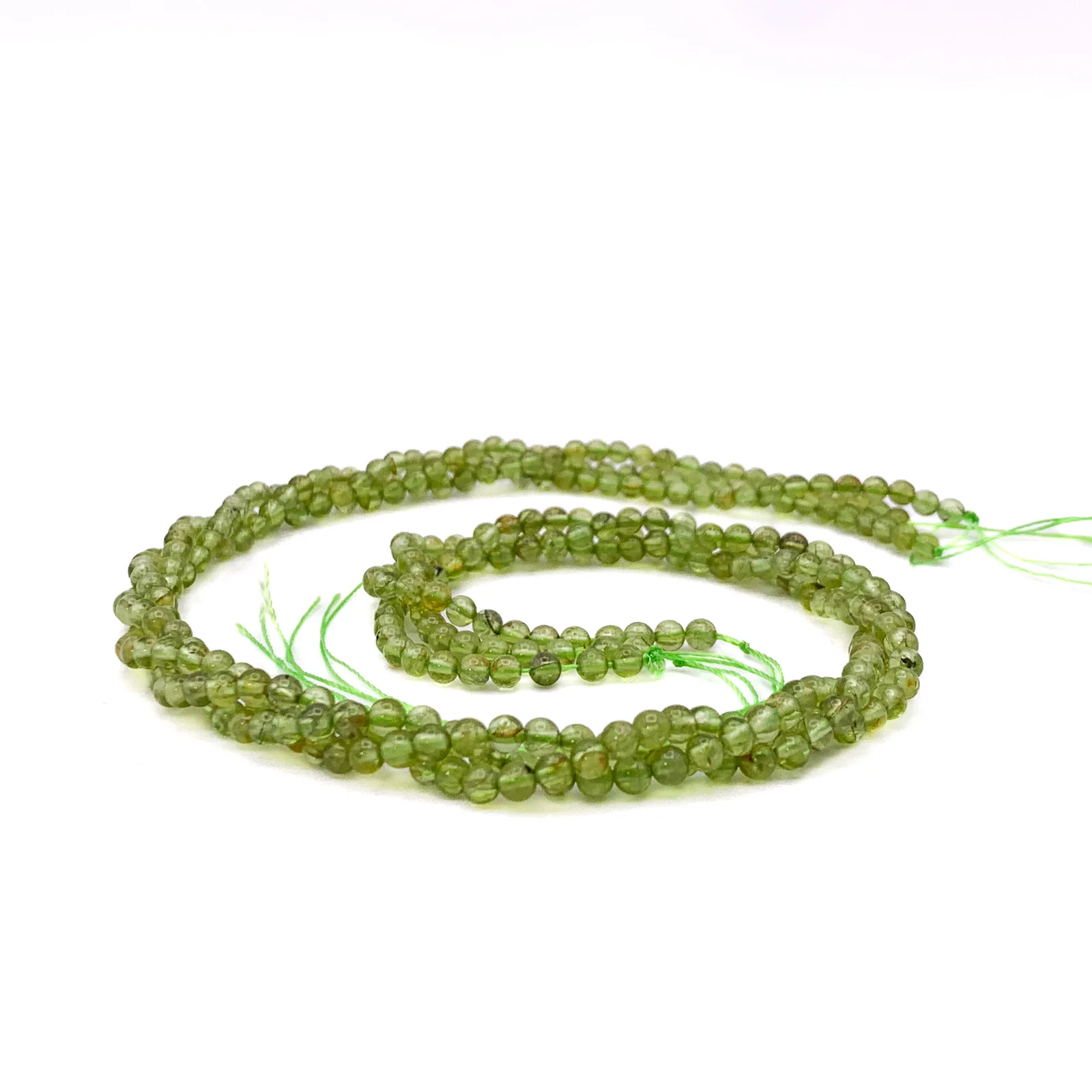 Peridot 3.5mm Smooth Rounds Bead Strand - Image 8