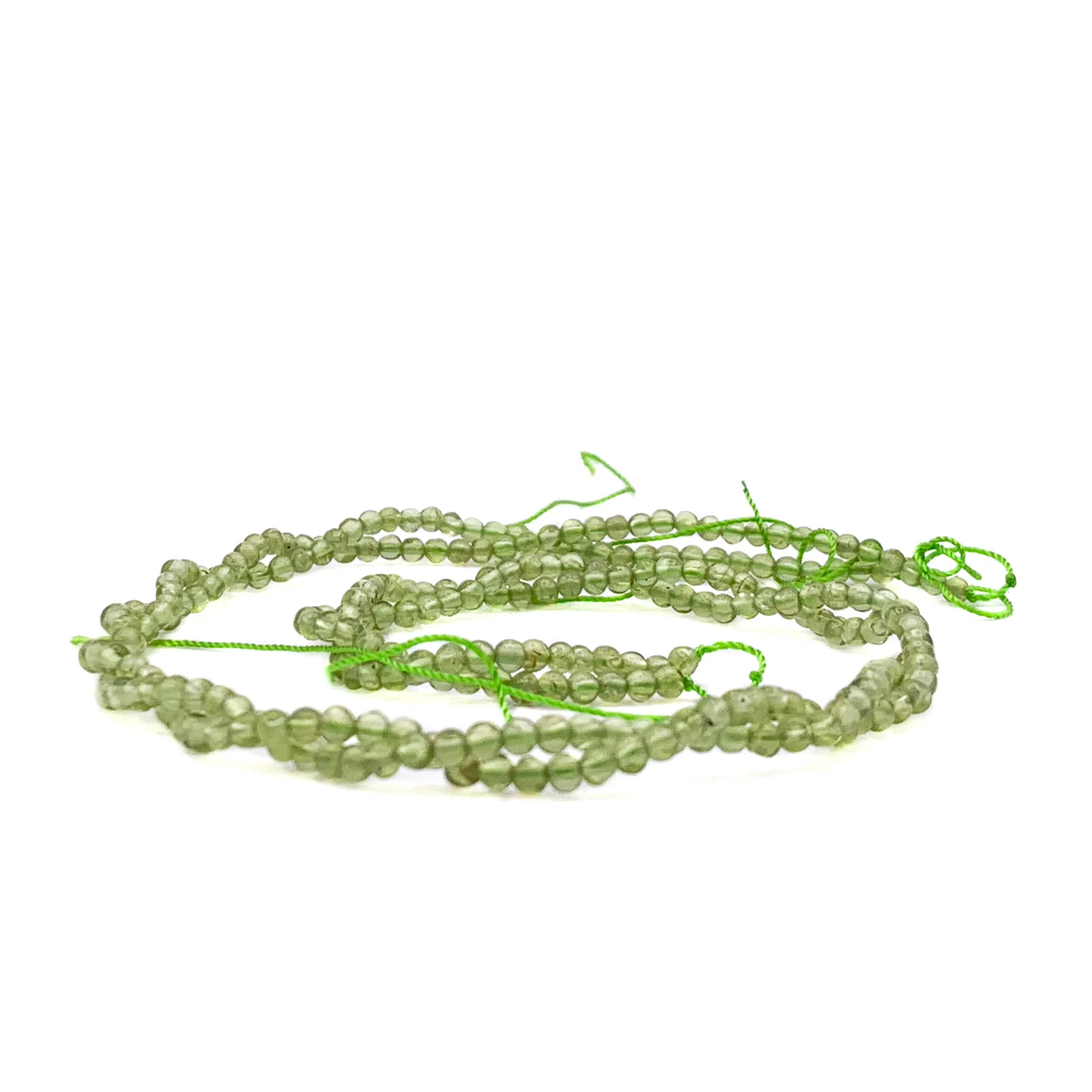 Peridot 3mm Smooth Rounds Bead Strand - Image 7
