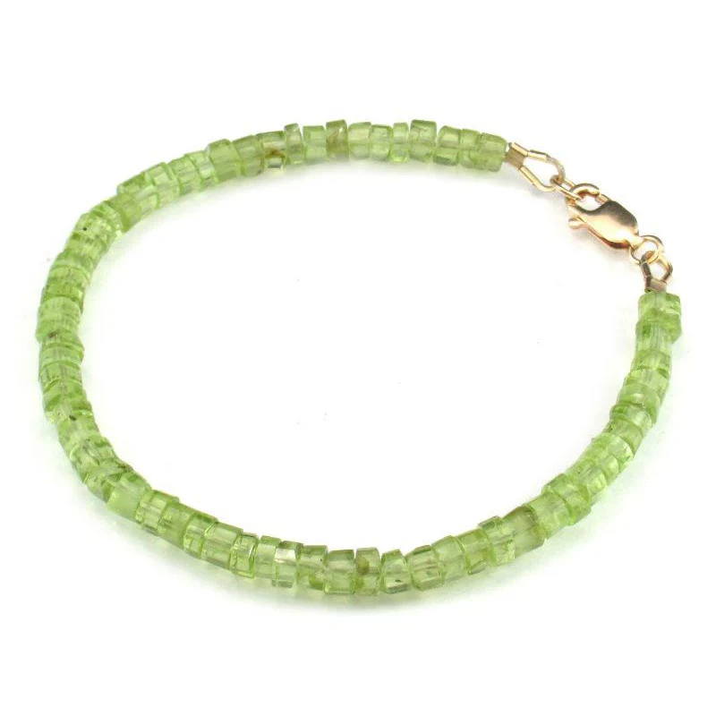 Peridot Faceted Bracelet with Gold Filled Lobster Clasp - Image 2
