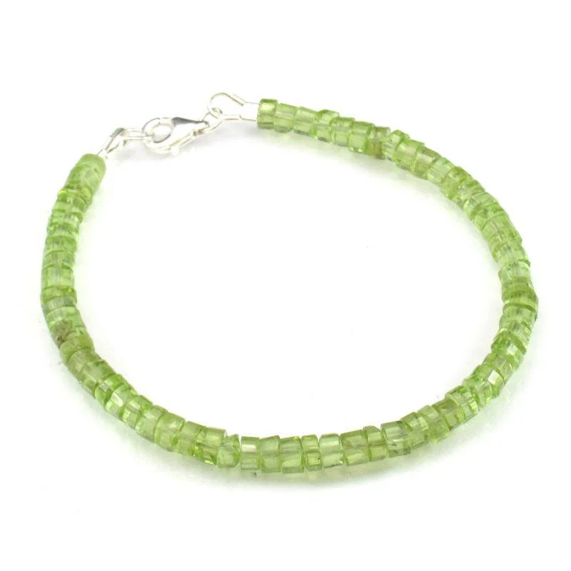 Peridot Faceted Bracelet with Sterling Silver Trigger Clasp - Image 2