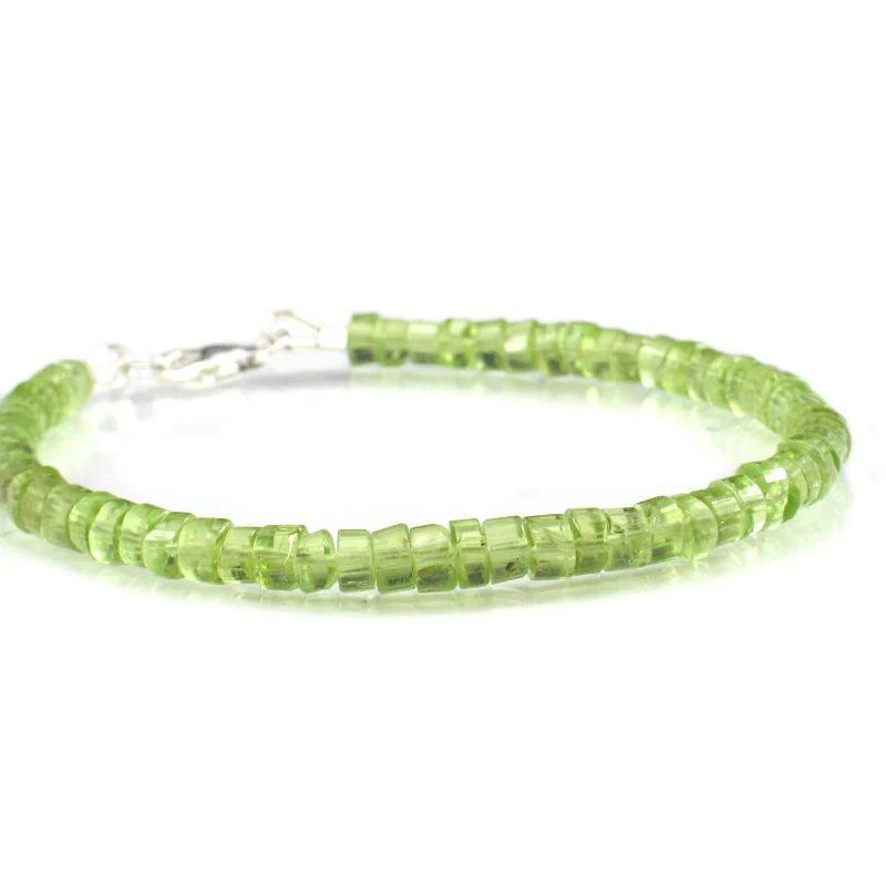 Peridot Faceted Bracelet with Sterling Silver Trigger Clasp - Image 3