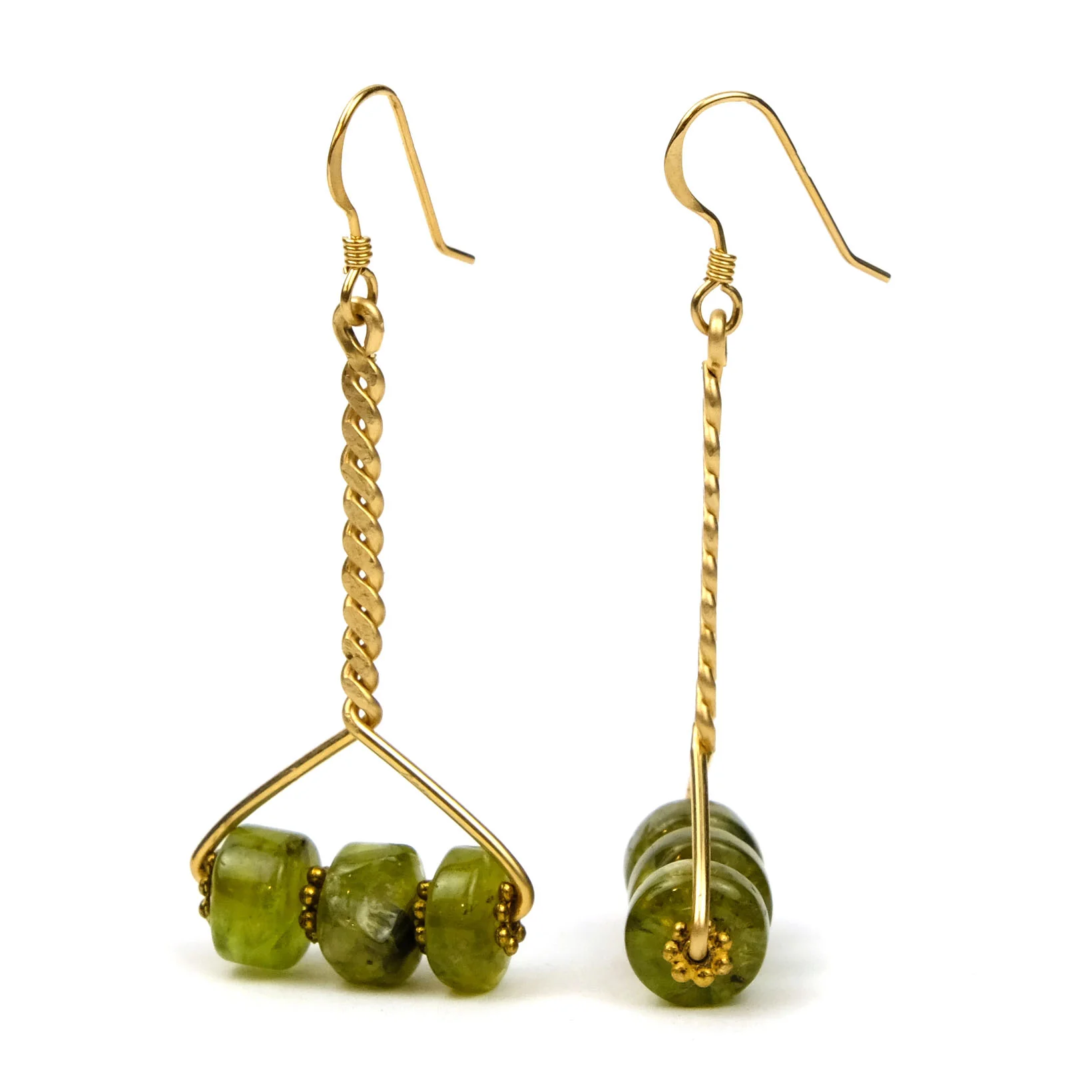 Peridot Earrings with Gold Filled Ear Wire - Image 2