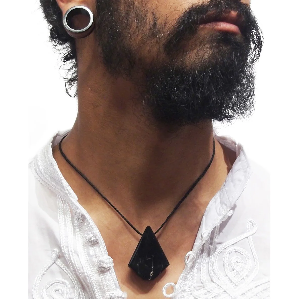 Persian Jet Tawiz Pendant Necklace - Image 2