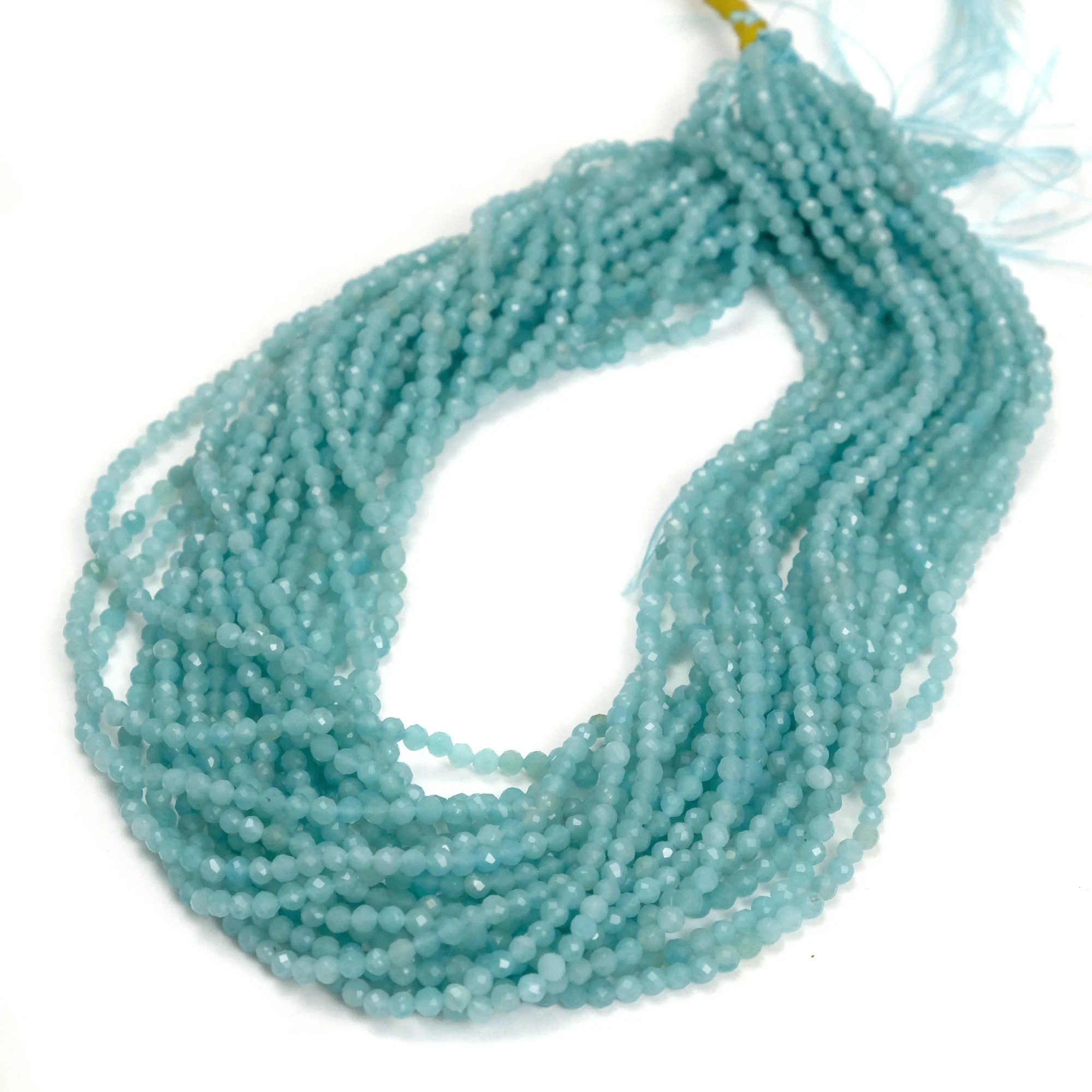 Peruvian Amazonite 3mm Faceted Rounds Strand - Image 2