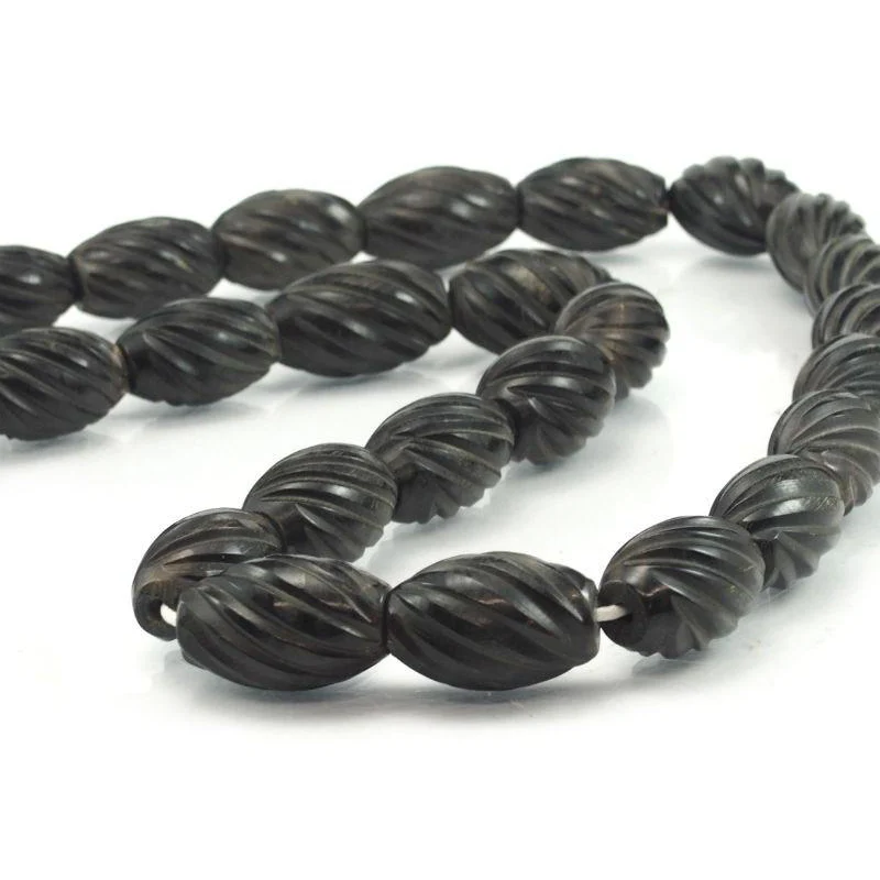 Philippine Carved Cow Horn Bead Necklace - Image 4