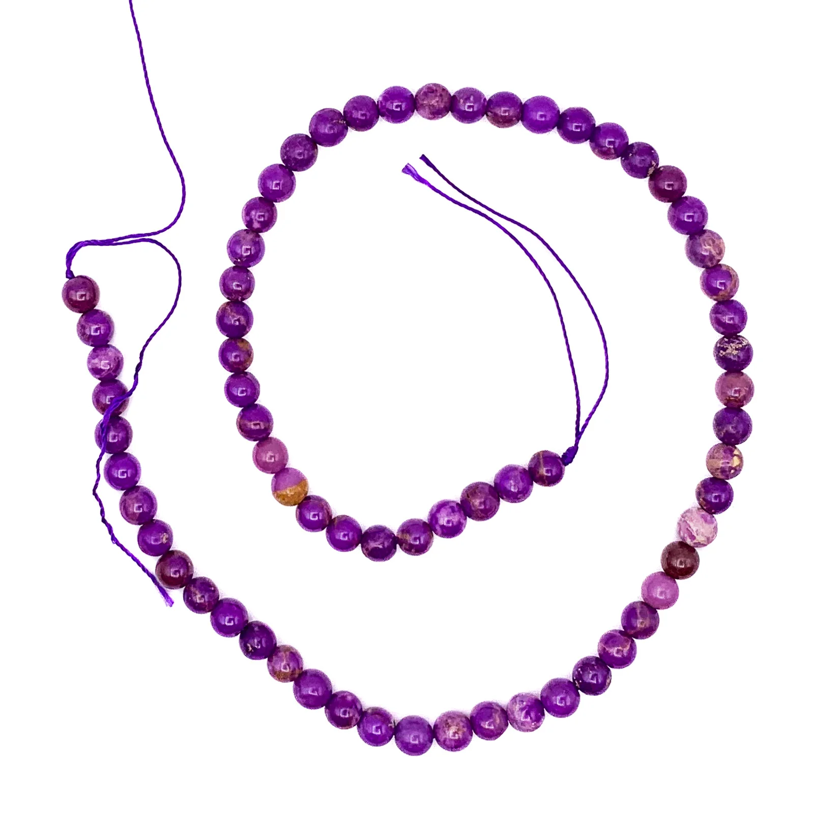 Phosphosiderite Violet Mix 6mm Smooth Rounds Bead Strand - Image 2