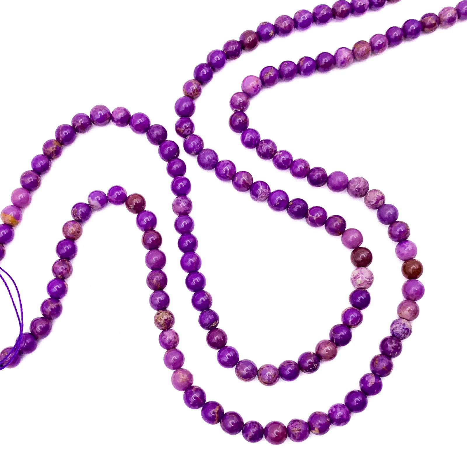 Phosphosiderite Violet Mix 6mm Smooth Rounds Bead Strand - Image 3