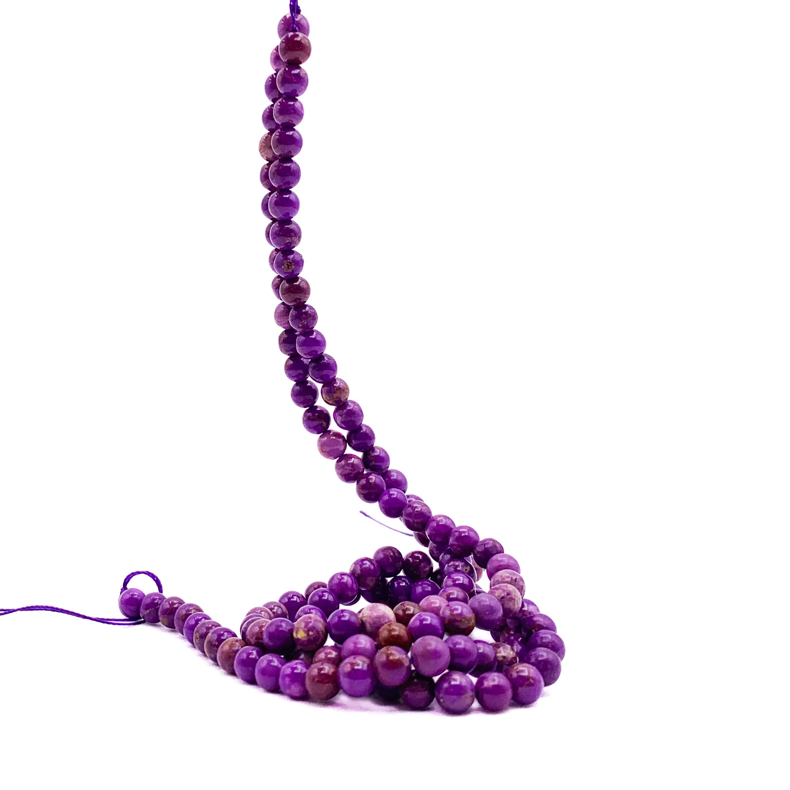Phosphosiderite Violet Mix 6mm Smooth Rounds Bead Strand - Image 6
