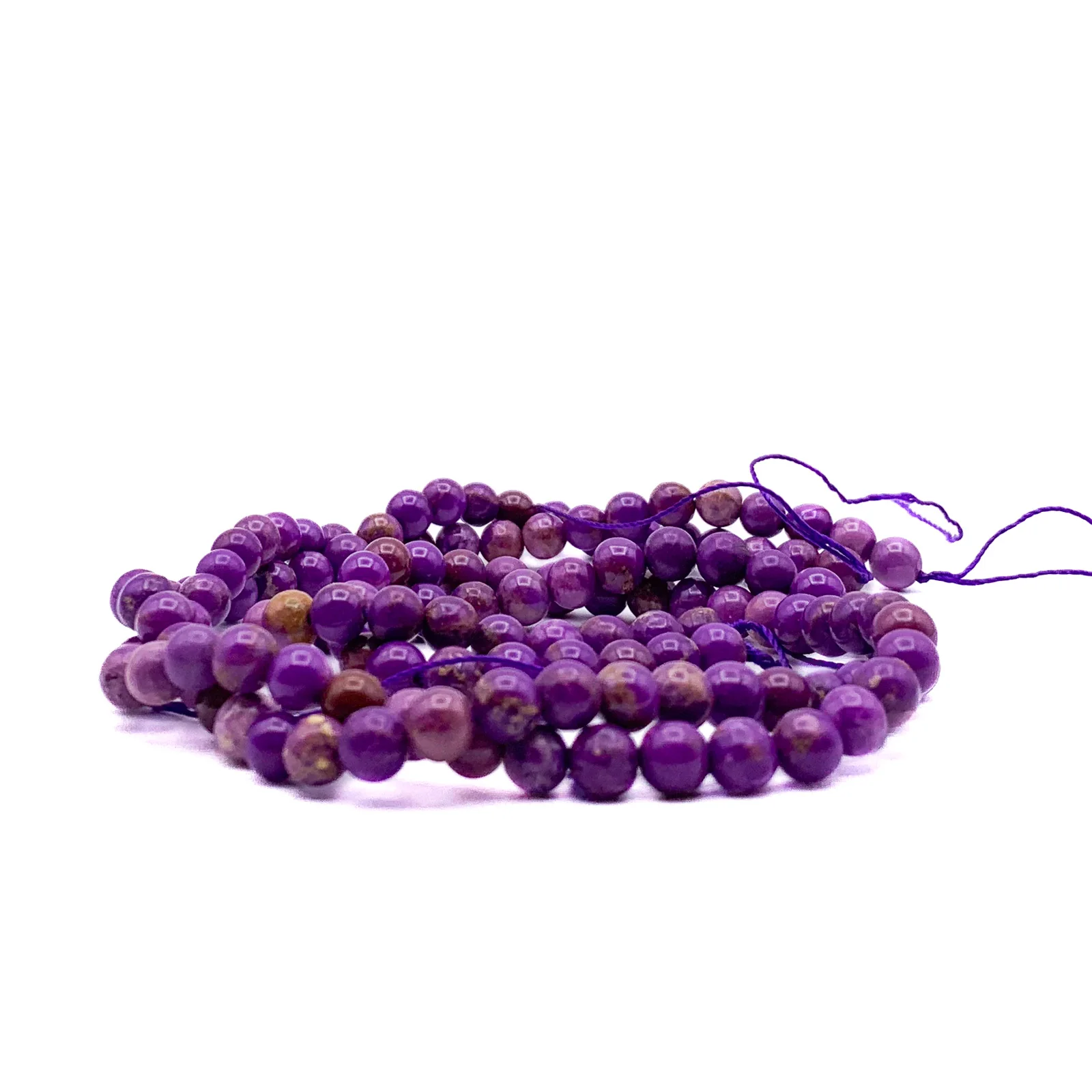 Phosphosiderite Violet Mix 6mm Smooth Rounds Bead Strand - Image 8