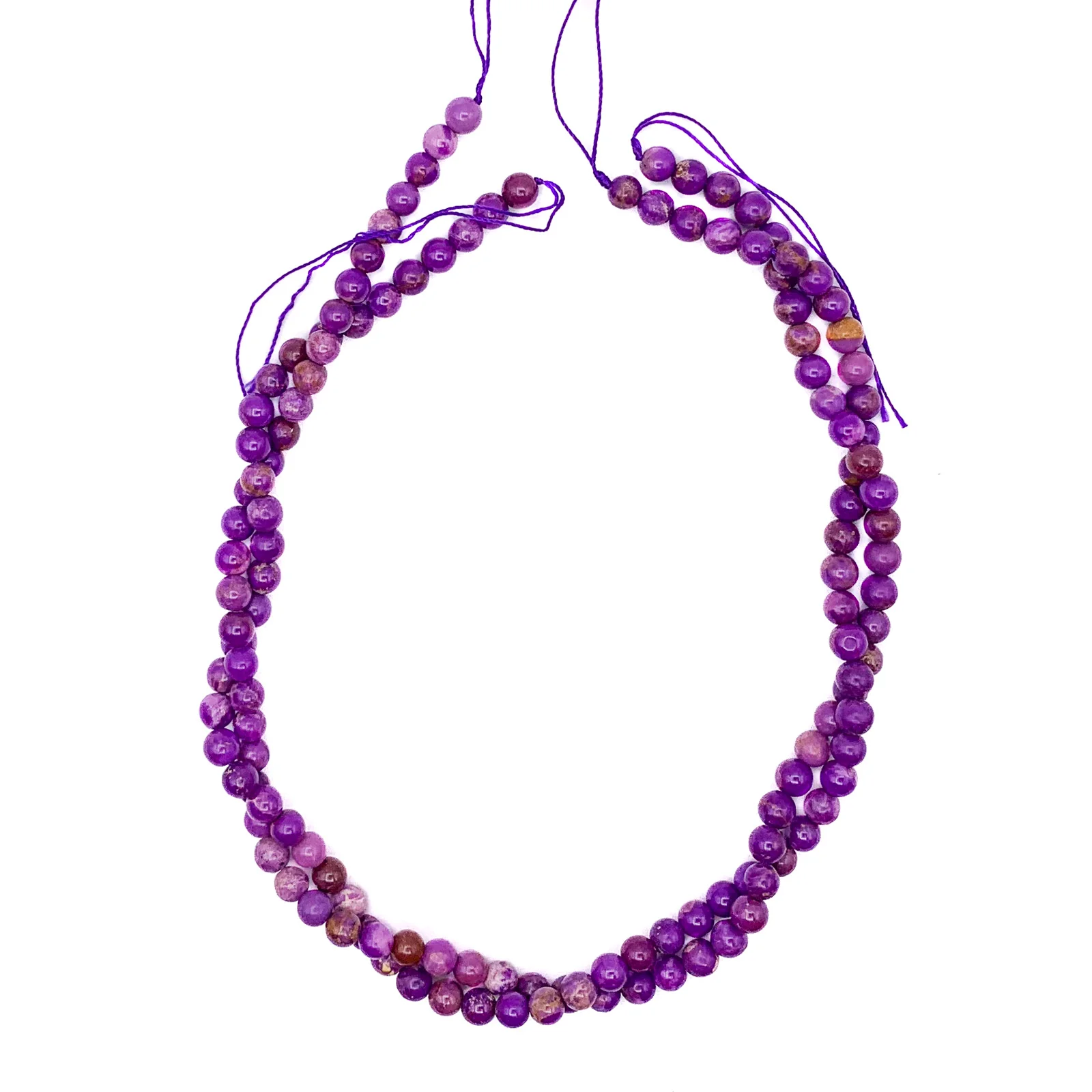 Phosphosiderite Violet Mix 6mm Smooth Rounds Bead Strand - Image 9