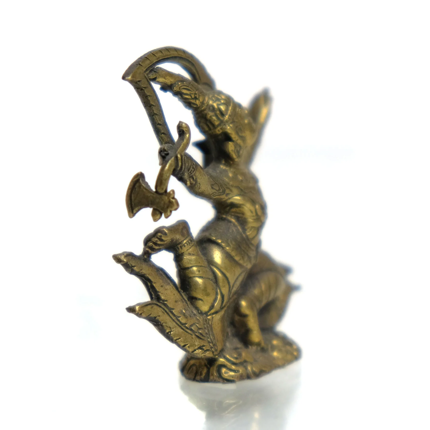 Phra Hanuman Brass Miniature Statue 4 - Image 2
