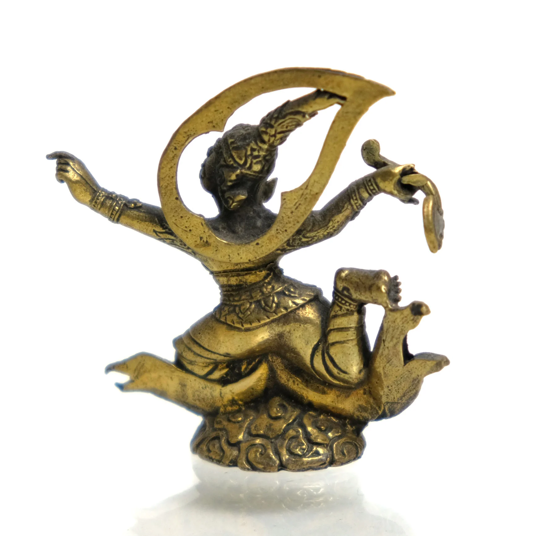 Phra Hanuman Brass Miniature Statue 4 - Image 3
