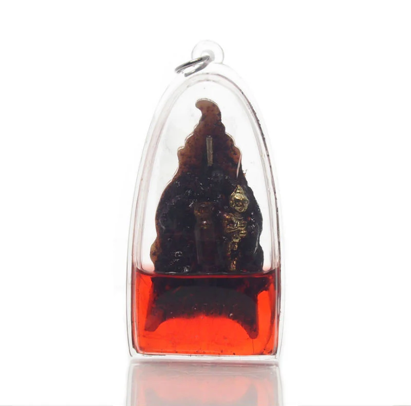 Phra Ngang Red Oil Thai Amulet -61 - Image 3