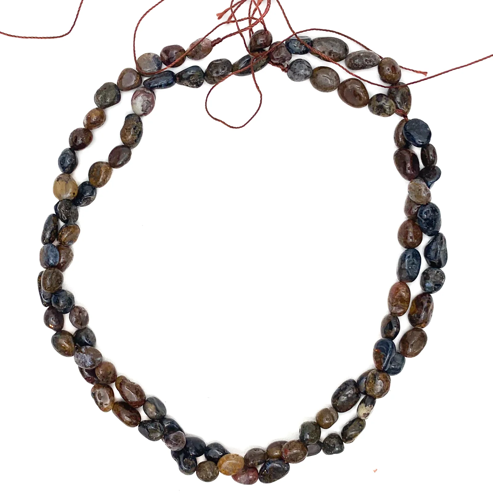 Pietersite Small Oval Smooth Pebbles Bead Strand - Image 6