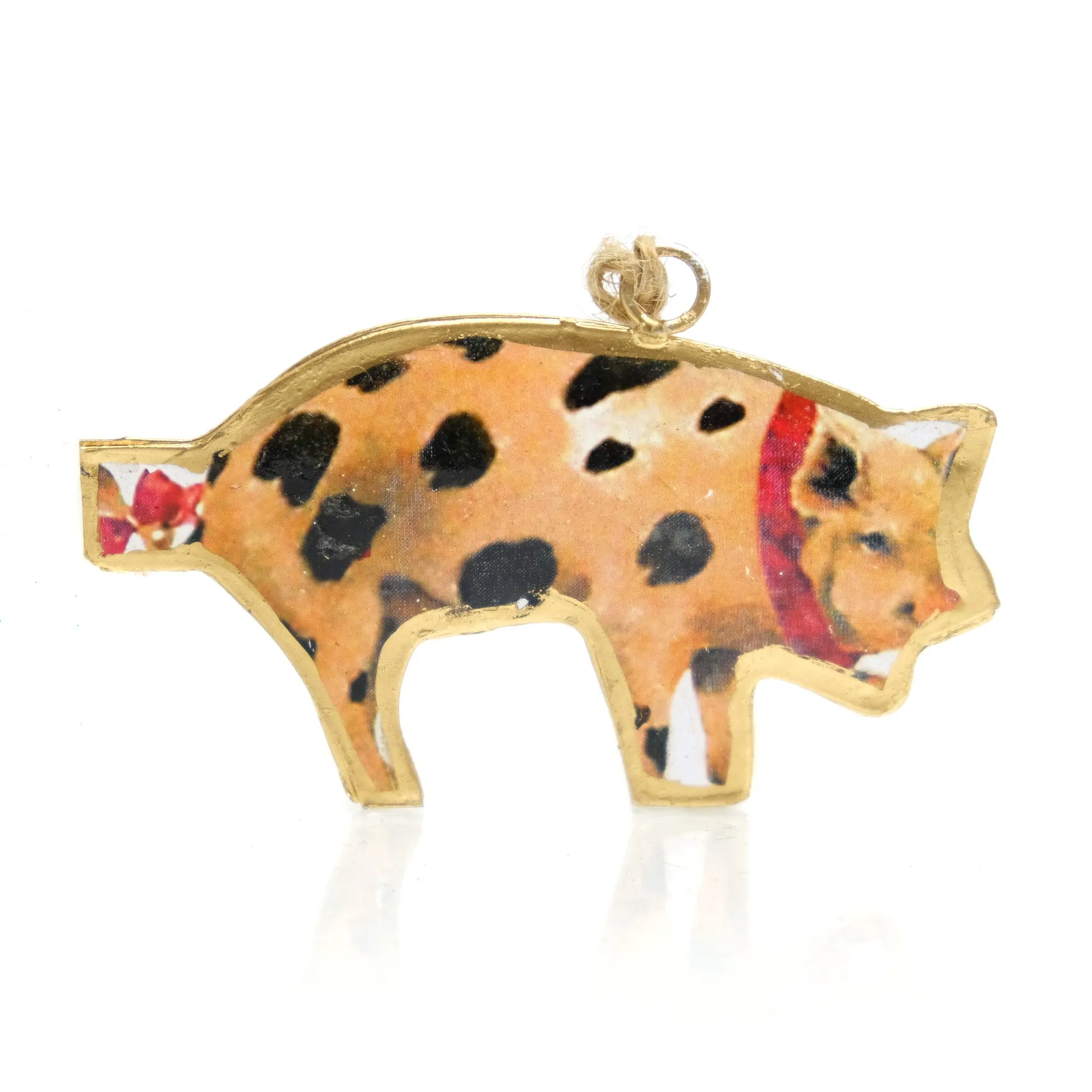 Pig with Bells Ornament - Image 2