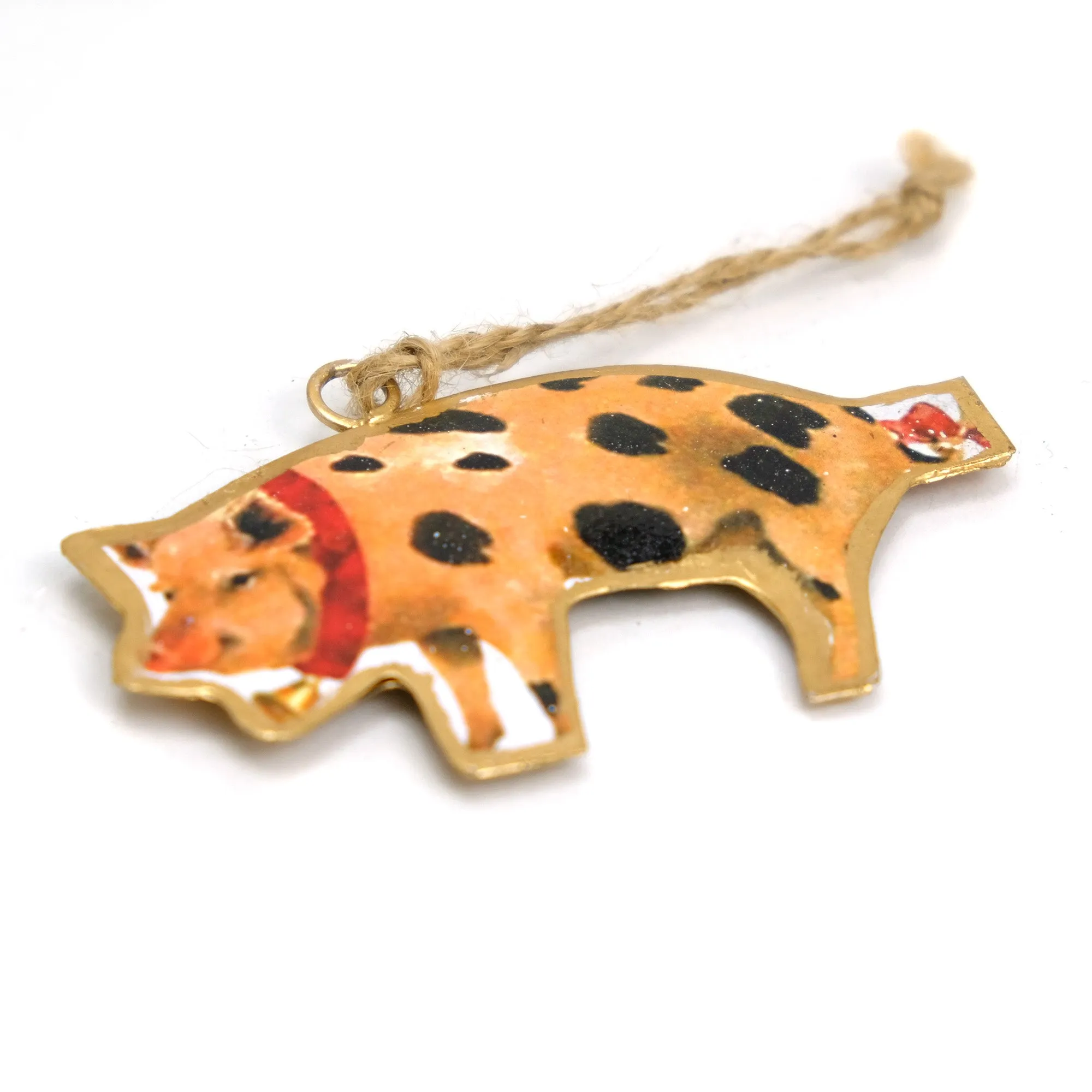 Pig with Bells Ornament - Image 3