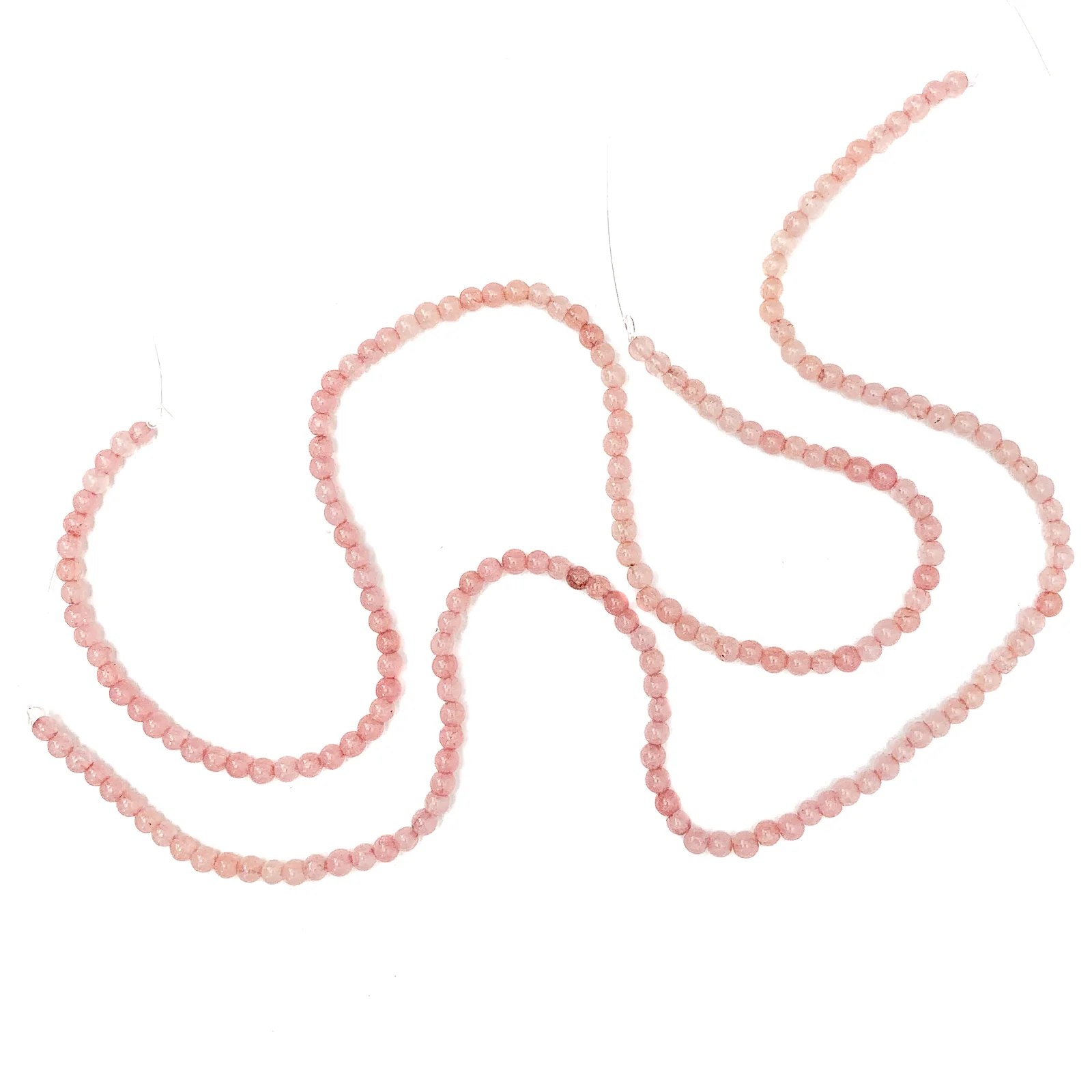Pink Chalcedony 4mm Smooth Rounds Bead Strand - Image 3