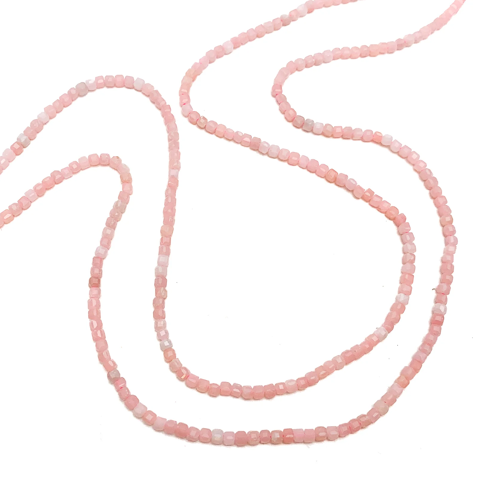 Pink Opal 2.5mm Faceted Cubes Bead Strand - Image 6