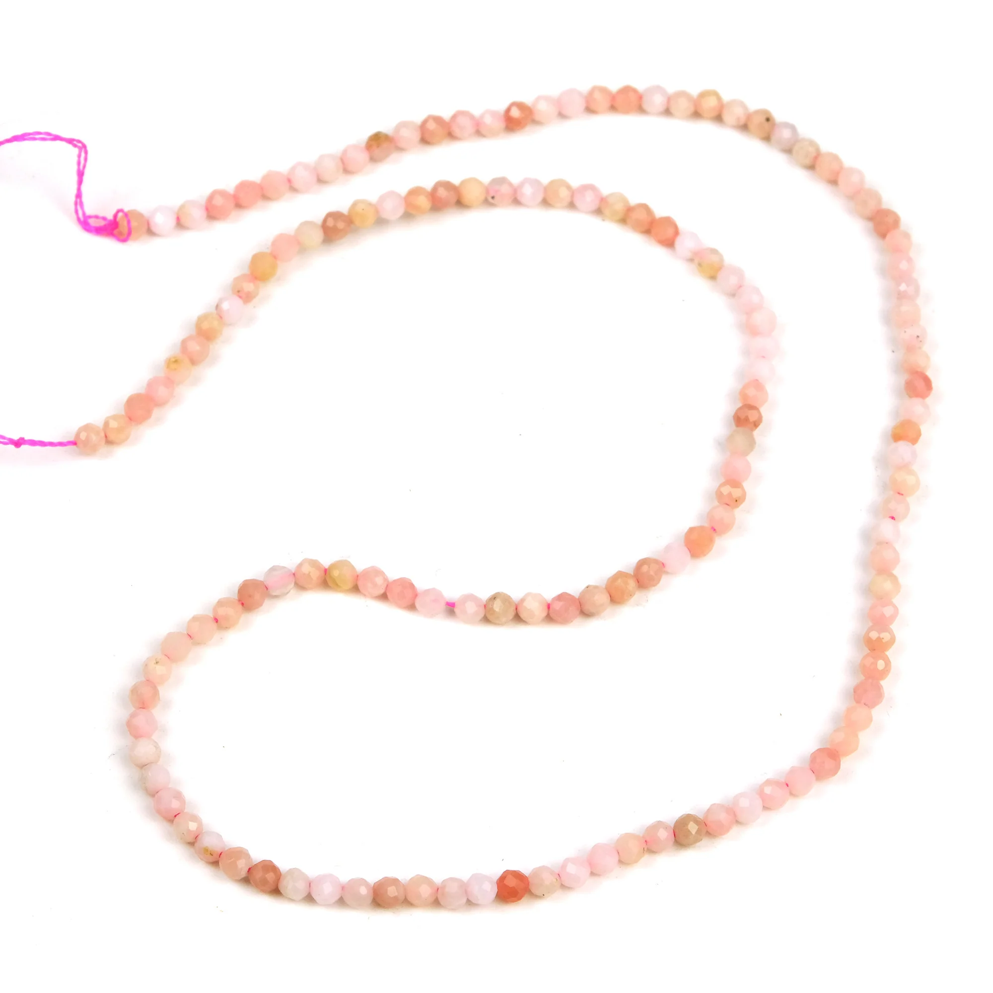 Pink Opal 3mm Faceted Rounds Strand - Image 2