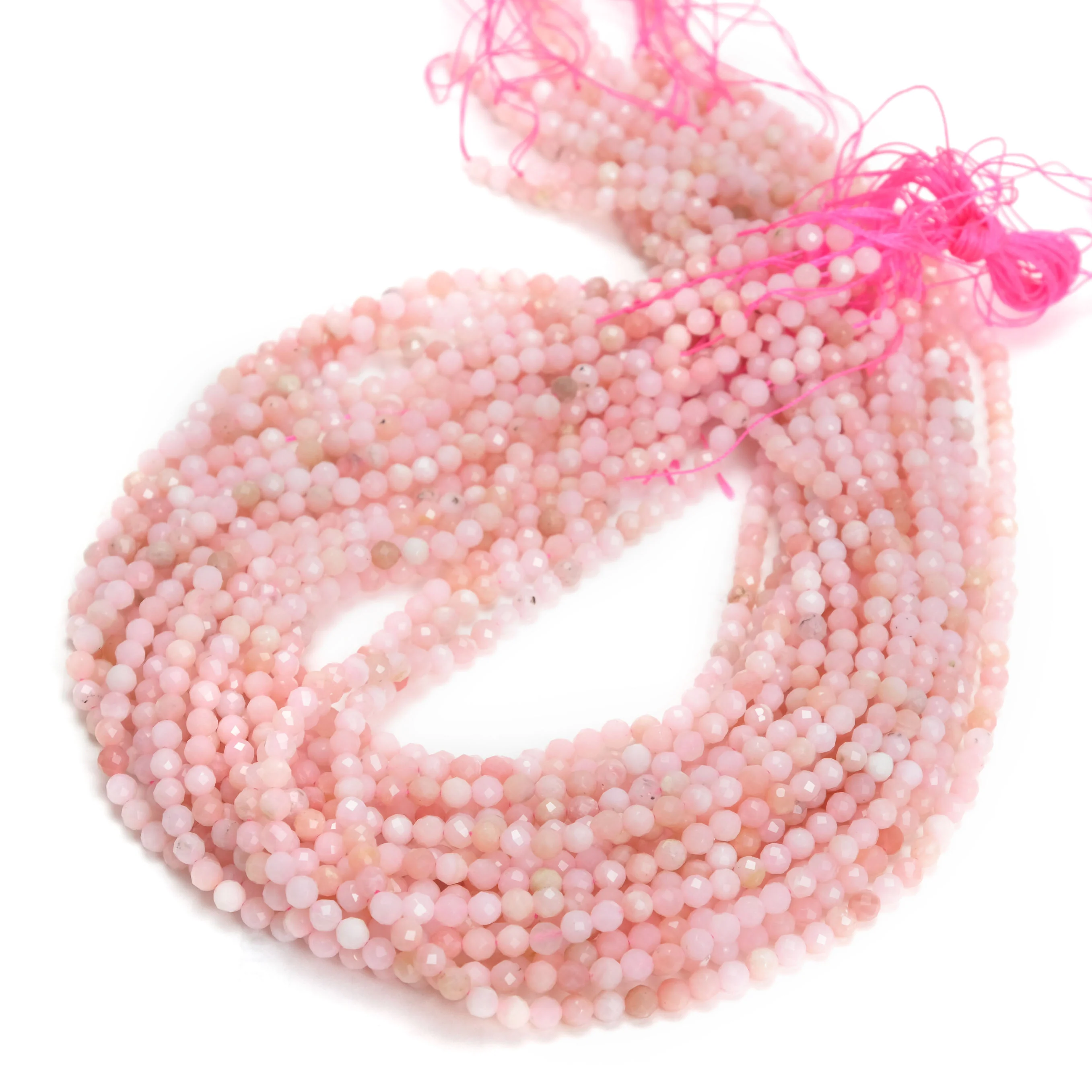 Pink Opal 4mm Faceted Rounds Rounds - Image 2