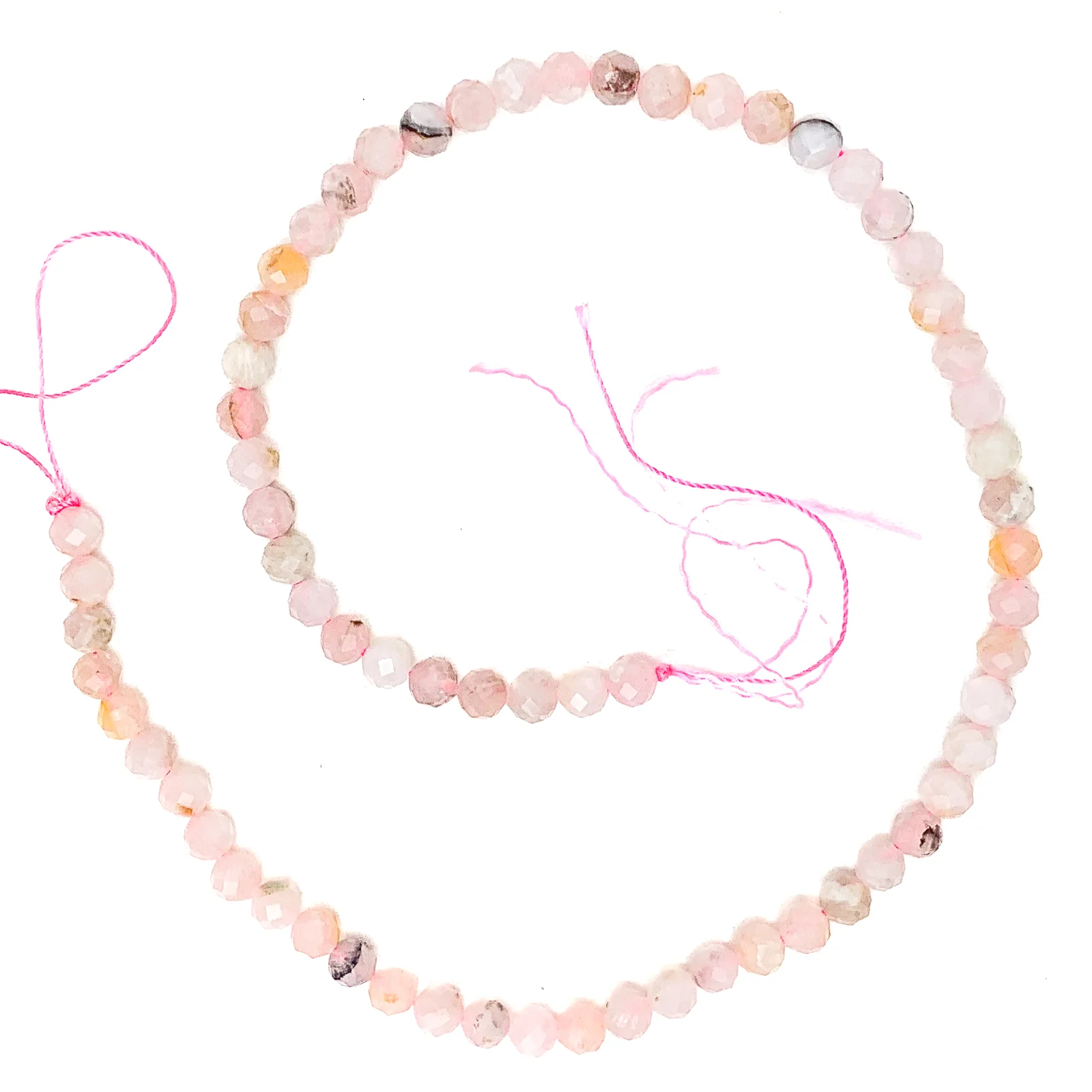 Pink Peruvian Opal 6mm Faceted Rounds Bead Strand - Image 2