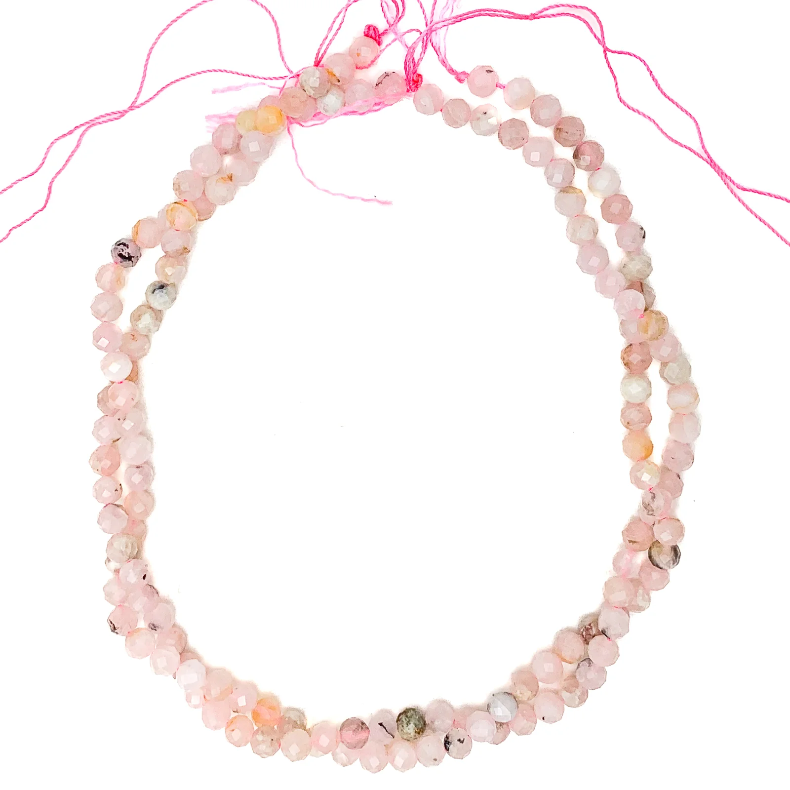 Pink Peruvian Opal 6mm Faceted Rounds Bead Strand - Image 3