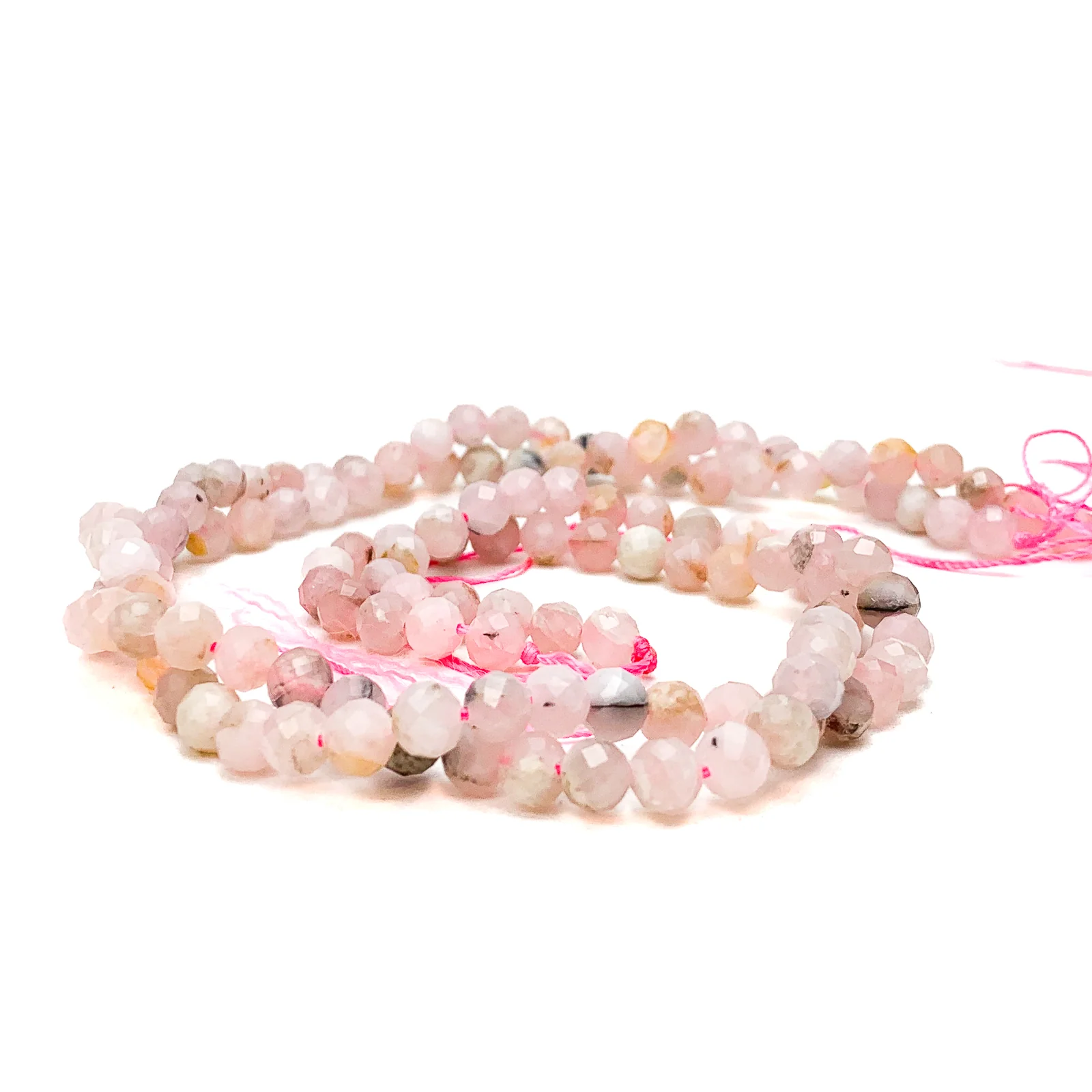 Pink Peruvian Opal 6mm Faceted Rounds Bead Strand - Image 4
