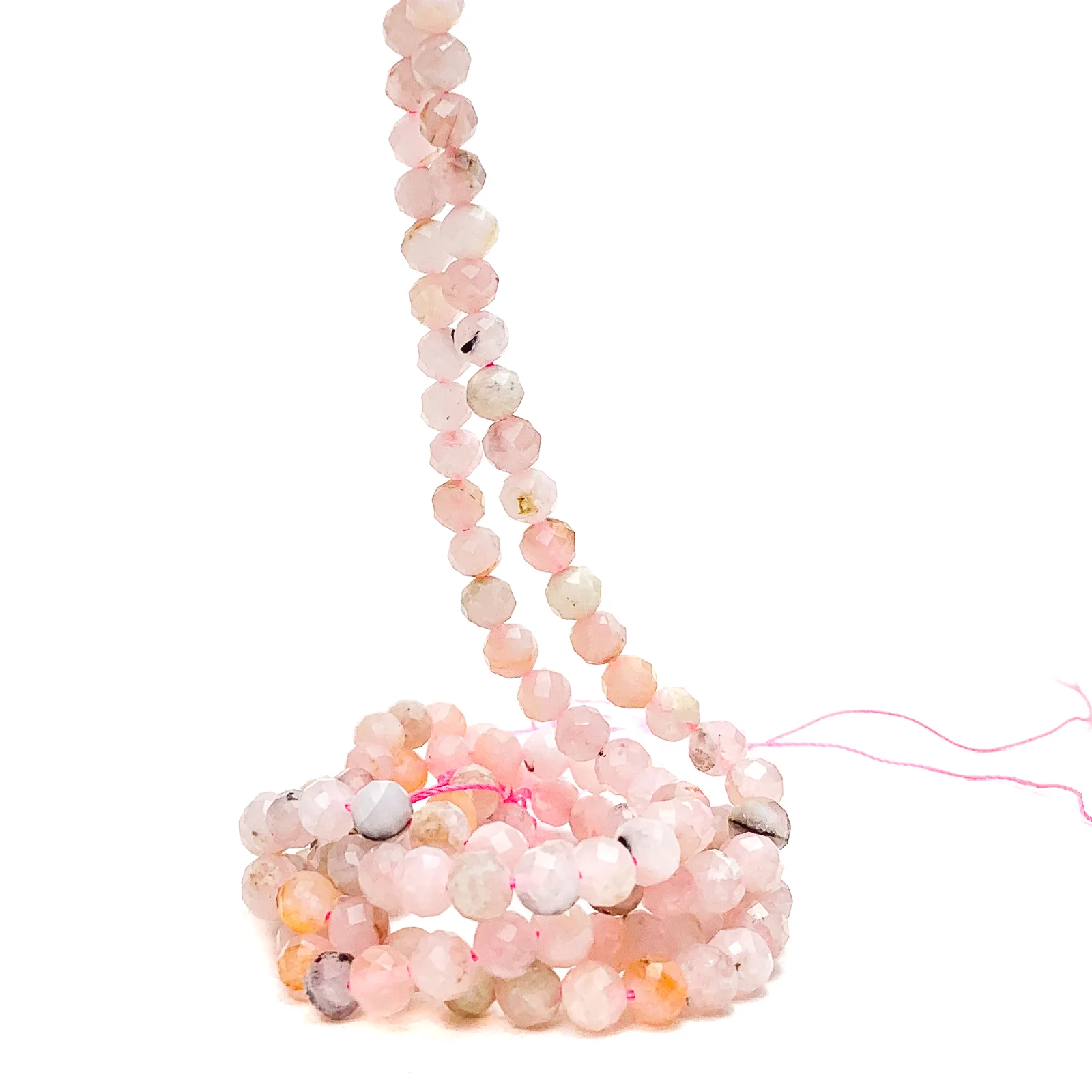 Pink Peruvian Opal 6mm Faceted Rounds Bead Strand - Image 5