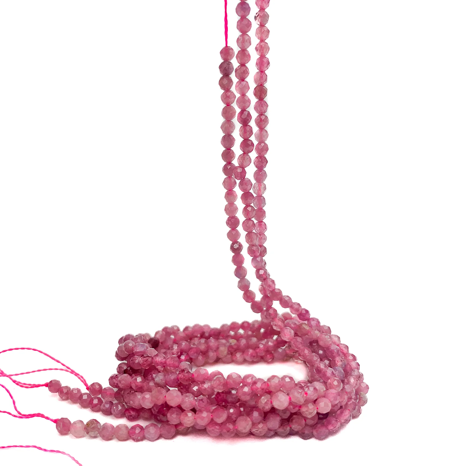 Pink Sapphire 2.5mm Faceted Rounds Bead Strand - Image 3