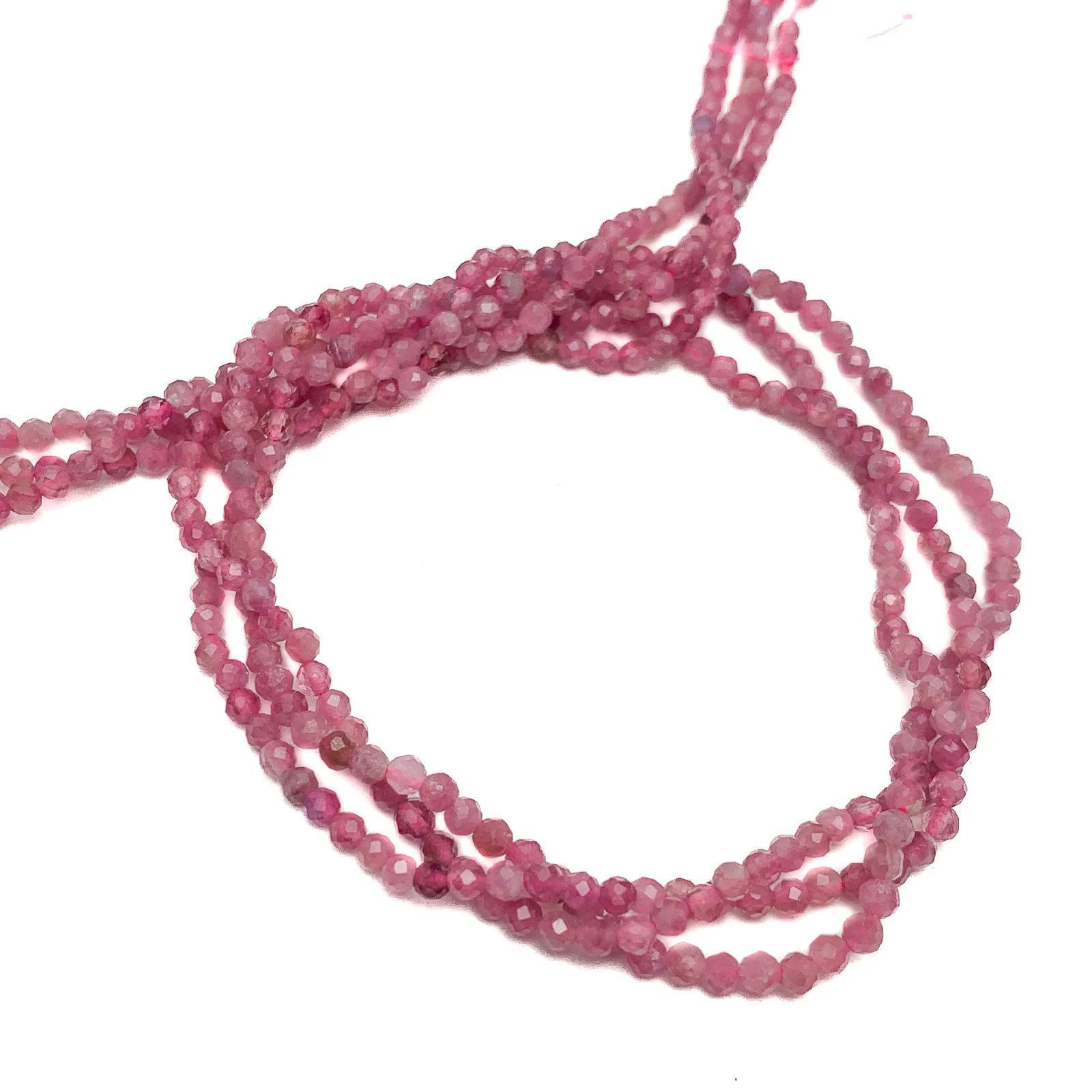 Pink Sapphire 2.5mm Faceted Rounds Bead Strand - Image 4