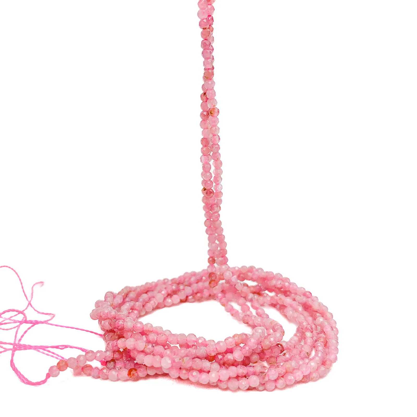 Pink Sapphire 2mm Faceted Rounds Bead Strand - Image 4