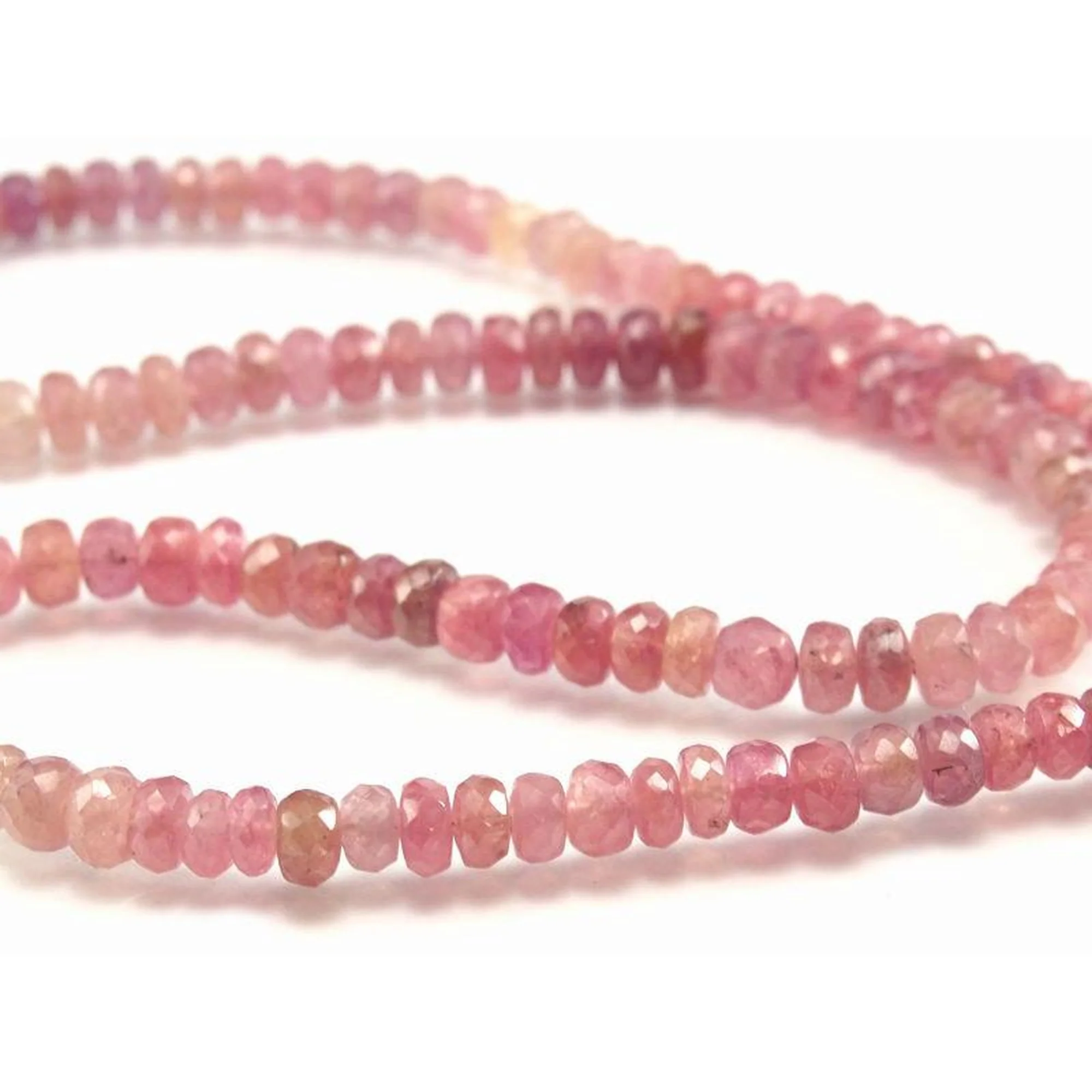 Pink Sapphire Necklace with Gold FIlled Lobster Claw Clasp - Image 3
