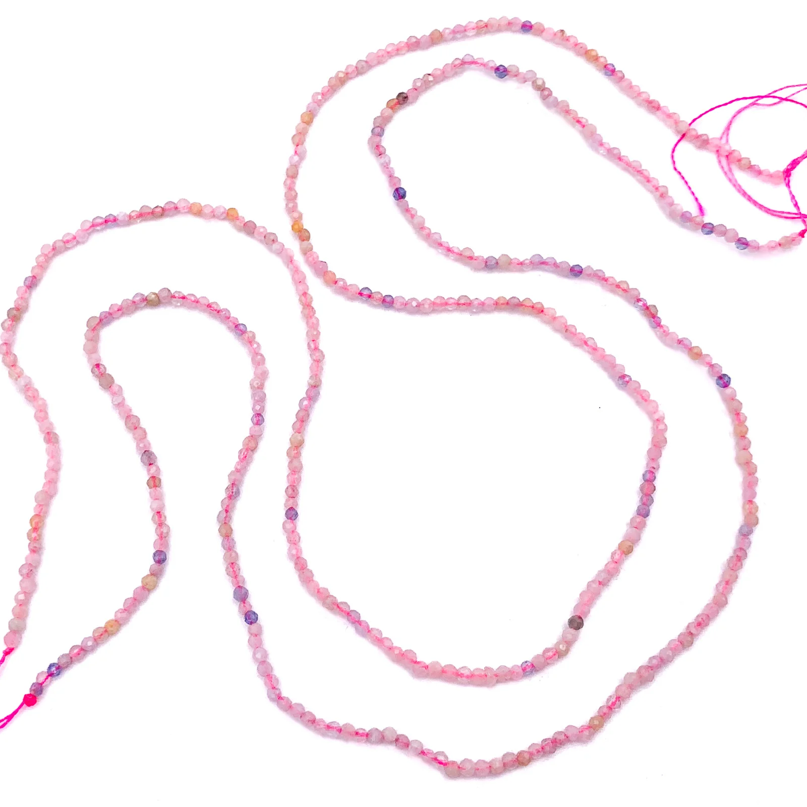 Pink Tourmaline 2mm Faceted Rounds Bead Strand - Image 3